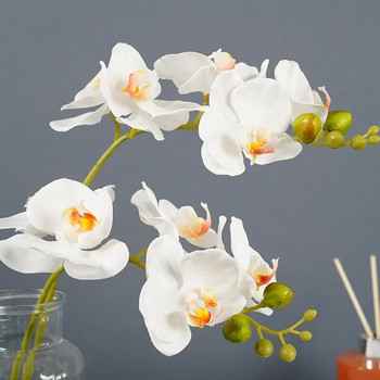 Artificial 5 Plastic Orchids Plastic Phalaenopsis Διακόσμηση τραπεζιού Τεχνητό λουλούδι Αξεσουάρ Ανθοσυνθέσεις