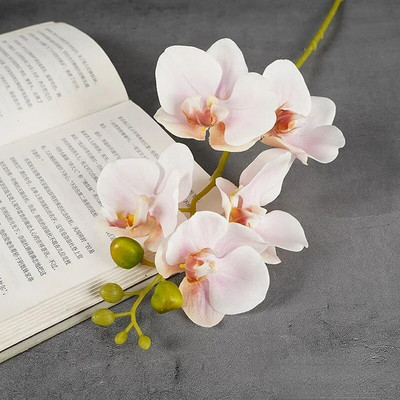 Kunstlik 5 plastist orhideed Plastikust Phalaenopsis lauakaunistus Kunstlillede lilleseade tarvikud