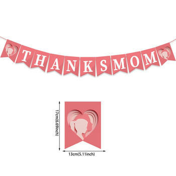1σετ Νέο Διακόσμηση Happy Mother Day Banner σχήμα καρδιάς Love You Mom Foil Globos Mom Birthday Party Decor Mama Festival Gift