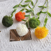 1 buc din silicon Dianthus verde truc floare artificială cu atingere reală plantă falsă pentru acasă decorare nuntă Halloween Crăciun