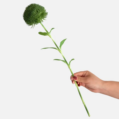 1 buc din silicon Dianthus verde truc floare artificială cu atingere reală plantă falsă pentru acasă decorare nuntă Halloween Crăciun