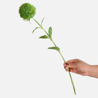 1 buc din silicon Dianthus verde truc floare artificială cu atingere reală plantă falsă pentru acasă decorare nuntă Halloween Crăciun