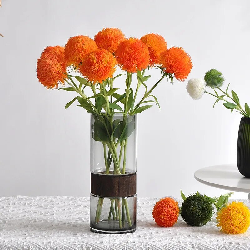 1 buc din silicon Dianthus verde truc floare artificială cu atingere reală plantă falsă pentru acasă decorare nuntă Halloween Crăciun