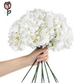 Dirbtinių hortenzijų gėlių puokštė namų stalo centre Vestuvių puošmena Netikros gėlės hortenzijos Svetainės vakarėlio reikmenys