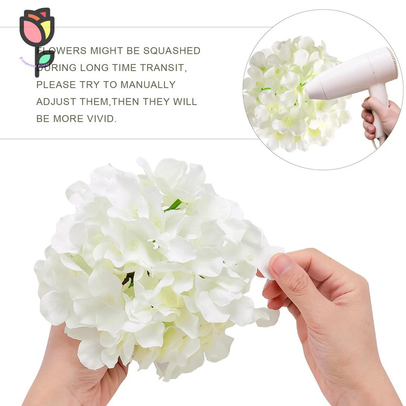 Dirbtinių hortenzijų gėlių puokštė namų stalo centre Vestuvių puošmena Netikros gėlės hortenzijos Svetainės vakarėlio reikmenys