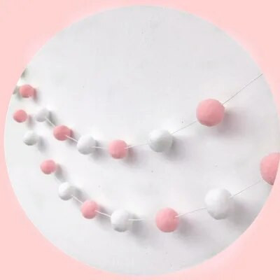 2,5 méteres színes pompon medál füzér Ins Nordic Series gyapjú filc golyósor, barkácsolás, kézzel készített óvoda gyerekszoba dekoráció