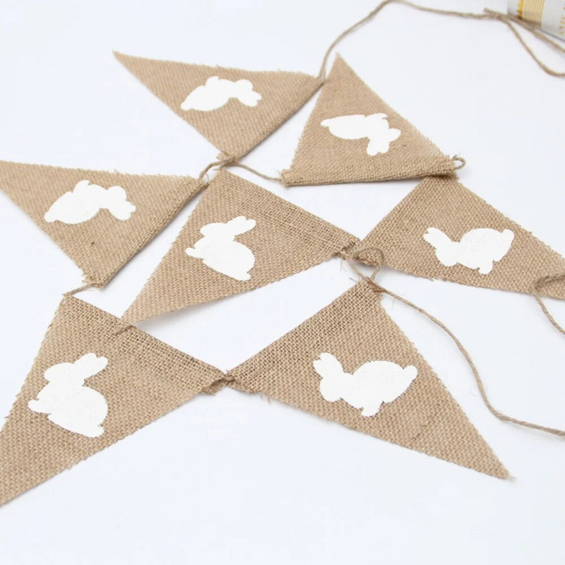 Hét nyuszi Boldog tavaszi húsvéti ünnepeket Mabula zászló karneváli sármányok nyúl transzparensek függő parti dekoráció otthoni fali kertbe