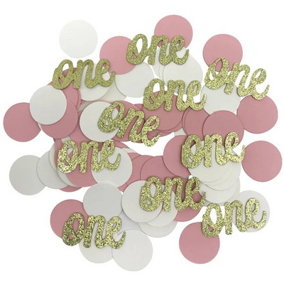 1 kott 1 aasta vanune sünnipäeva paberist konfettiga poiss, tüdruk, 1. sünnipäeva peolaud, laialivalguv kaunistus Beebi dušš, laste juubelitarbed