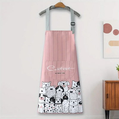 Fashion Apron Kitchen Household Waterproof and Oil-proof Women Cooking Housework Work Clothes