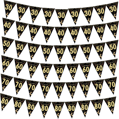 1 set 30 40 50 60 Papirnati banner Dekoracije za rođendanske zabave Adult Girlland Anniversary Adult Birthday Anniversaire 30age Black Flags