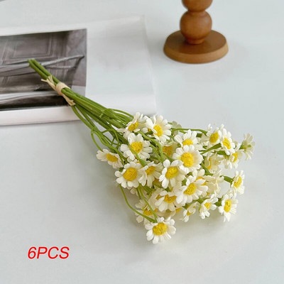 6 db/csokor mesterséges százszorszép virágok selyem hamis kamilla virágok porzós kis százszorszép esküvői otthoni asztaldísz