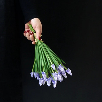 Υάκινθος Τεχνητό λουλούδι Πράσινα φυτά Ψεύτικο λουλούδι Γάμος λουλουδάτη διακόσμηση σπιτιού Νύφη κρατώντας μπουκέτο φωτογραφία στηρίγματα 6τμχ