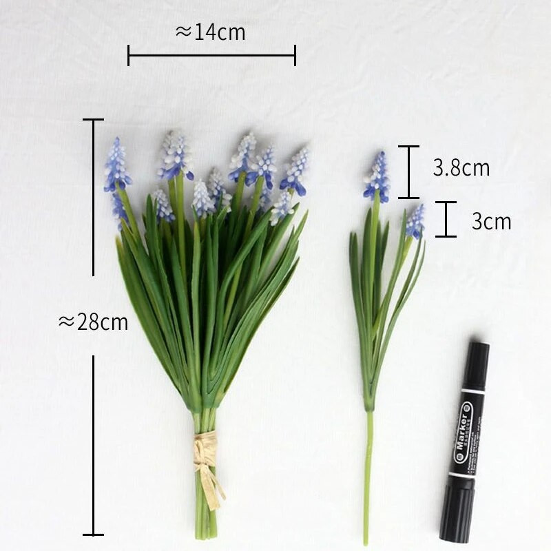 Hiacintas Dirbtinė gėlė Žali augalai Netikros gėlės Vestuvės Gėlių kompozicijos Namų dekoras Nuotakos laikymo puokštė nuotraukų rekvizitai 6 vnt.