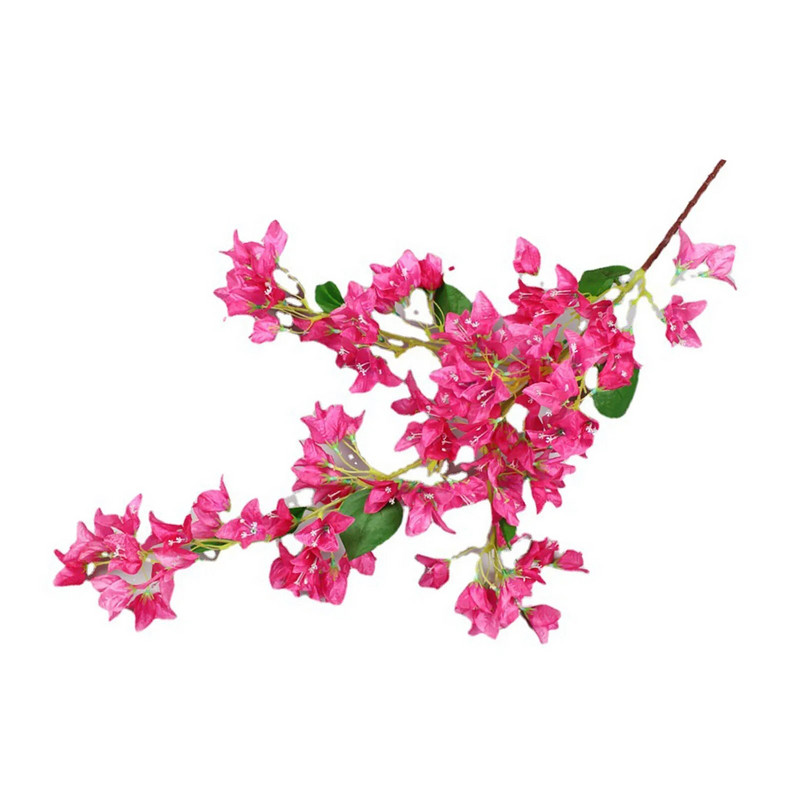 120 cm-es műselyem Bougainvillea ágak Művirág rózsa piros bougainvillea vasdrót szárral otthoni esküvői dekorációhoz