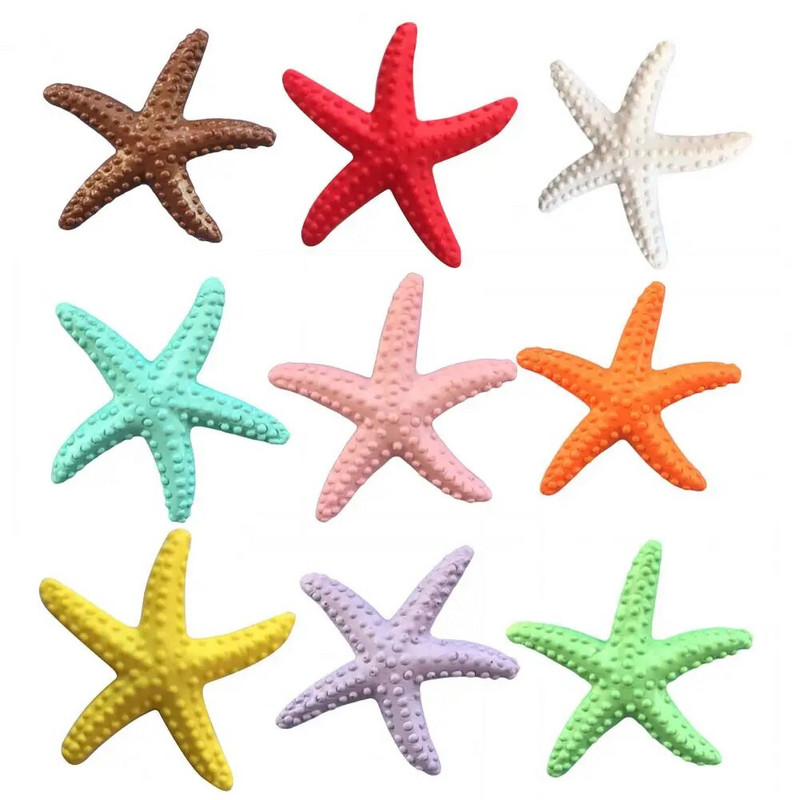 Ornament Decor Mini Dirbtiniai Starfish Spalvinga Derva Dirbtinė Sea Starfish Desktop Antikoroziniai Akvariumai Starfishs