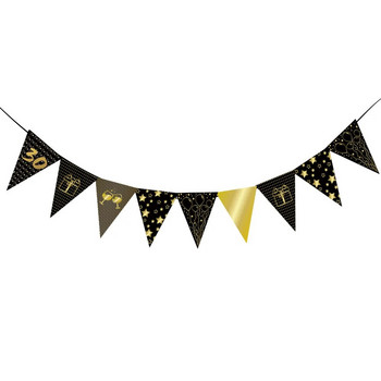 1 σετ Χρυσό Μαύρο 18 30 40 50 60 χάρτινο banner διακοσμητικά πάρτι γενεθλίων για ενήλικες προμήθειες γιρλάντας διακόσμηση γάμου