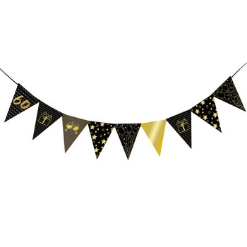 1 σετ Χρυσό Μαύρο 18 30 40 50 60 χάρτινο banner διακοσμητικά πάρτι γενεθλίων για ενήλικες προμήθειες γιρλάντας διακόσμηση γάμου