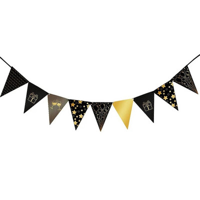 1 készlet arany fekete 18 30 40 50 60 papír transzparens születésnapi parti dekoráció felnőtt esküvői dekoráció füzér kellékek