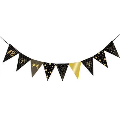 1 készlet arany fekete 18 30 40 50 60 papír transzparens születésnapi parti dekoráció felnőtt esküvői dekoráció füzér kellékek