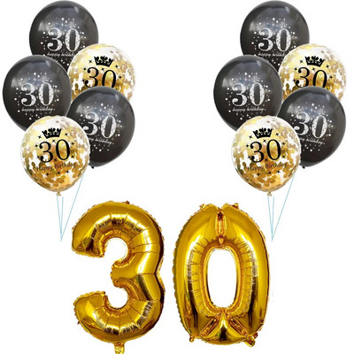 1 készlet arany fekete 18 30 40 50 60 papír transzparens születésnapi parti dekoráció felnőtt esküvői dekoráció füzér kellékek