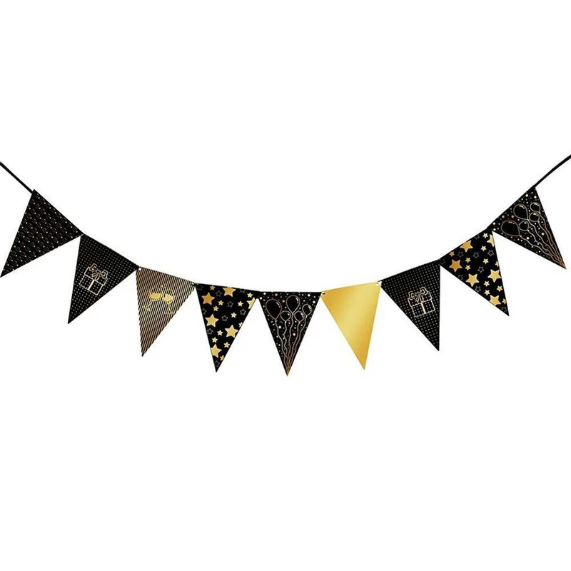 1 készlet arany fekete 18 30 40 50 60 papír transzparens születésnapi parti dekoráció felnőtt esküvői dekoráció füzér kellékek