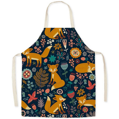 Lanena pregača sa slatkim životinjskim uzorkom za kuhanje u kuhinji s vezom oko struka i dizajnom bez rukava Kuhinjski pribor za pečenje Kuhanje kod kuće