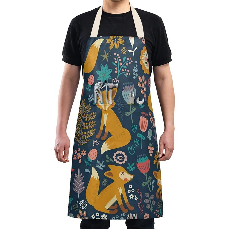 Lanena pregača sa slatkim životinjskim uzorkom za kuhanje u kuhinji s vezom oko struka i dizajnom bez rukava Kuhinjski pribor za pečenje Kuhanje kod kuće