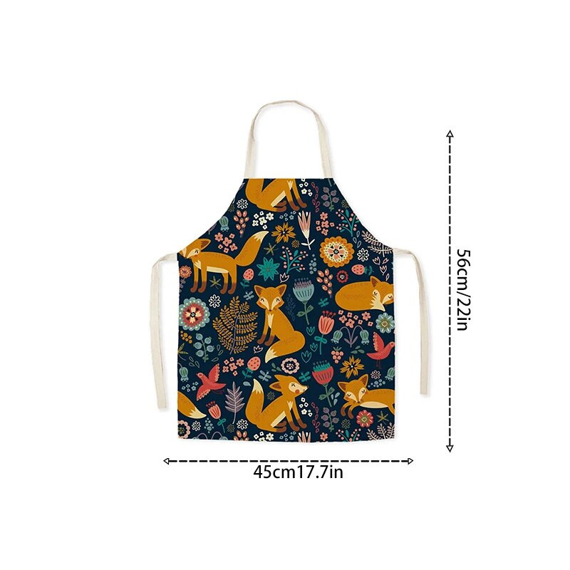 Lanena pregača sa slatkim životinjskim uzorkom za kuhanje u kuhinji s vezom oko struka i dizajnom bez rukava Kuhinjski pribor za pečenje Kuhanje kod kuće