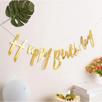 5 m Boldog születésnapot Banner Sármány papír Születésnapi Esküvői Party Függő Garland Banner Otthon Születésnapi Reklám Babazuhany dekoráció