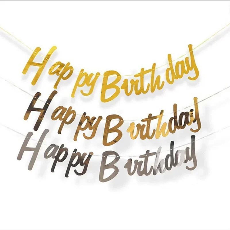 5 m Boldog születésnapot Banner Sármány papír Születésnapi Esküvői Party Függő Garland Banner Otthon Születésnapi Reklám Babazuhany dekoráció
