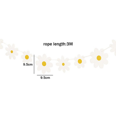 Lilled Krüsanteemi Lipp Kaunistatud Sünnipäevapidu Bännerid Pabermoos Loomingulised armsad väikesed valged karikakrad
