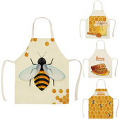 1 kom. Kuhinjske prirodne pamučne lanene pregače bez rukava Honey Moon Bee Pregače za muškarce Žene Alati za čišćenje doma