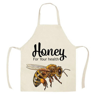 1 τμχ Κουζίνα Natural Honey Moon Bee Ποδιά Αμάνικα Βαμβακερές λινές ποδιές για άνδρες Γυναικεία Εργαλεία καθαρισμού σπιτιού