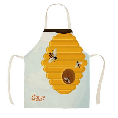 1 kom. Kuhinjske prirodne pamučne lanene pregače bez rukava Honey Moon Bee Pregače za muškarce Žene Alati za čišćenje doma