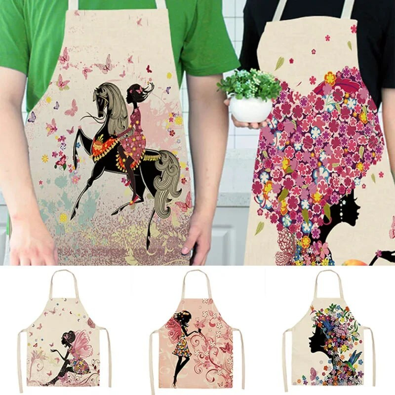 Ženska leptir pamučna lanena naramenica s uzorkom za lako čišćenje oko struka Kućanski kuhinjski alat protiv mrlja