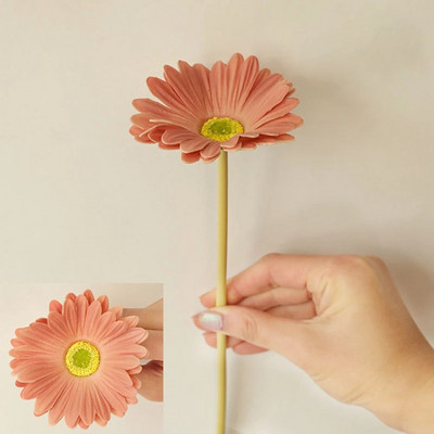 1vnt Gerbera netikrų gėlių koralų lauko sodo dekoravimas Vestuvių kompanijų vakarėlio dekoravimas fotografijos rekvizitai Gėlių puokštė