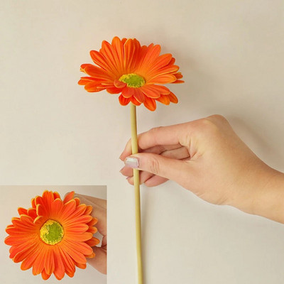 1vnt Gerbera netikrų gėlių koralų lauko sodo dekoravimas Vestuvių kompanijų vakarėlio dekoravimas fotografijos rekvizitai Gėlių puokštė