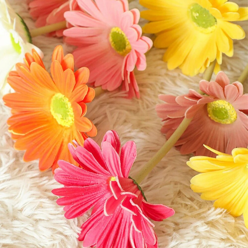1 buc Gerbera Flori false Coral Decorare grădină în aer liber Aranjament nuntă Decorare petrecere Recuzită fotografie Buchet de flori