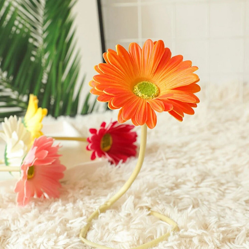 1 buc Gerbera Flori false Coral Decorare grădină în aer liber Aranjament nuntă Decorare petrecere Recuzită fotografie Buchet de flori