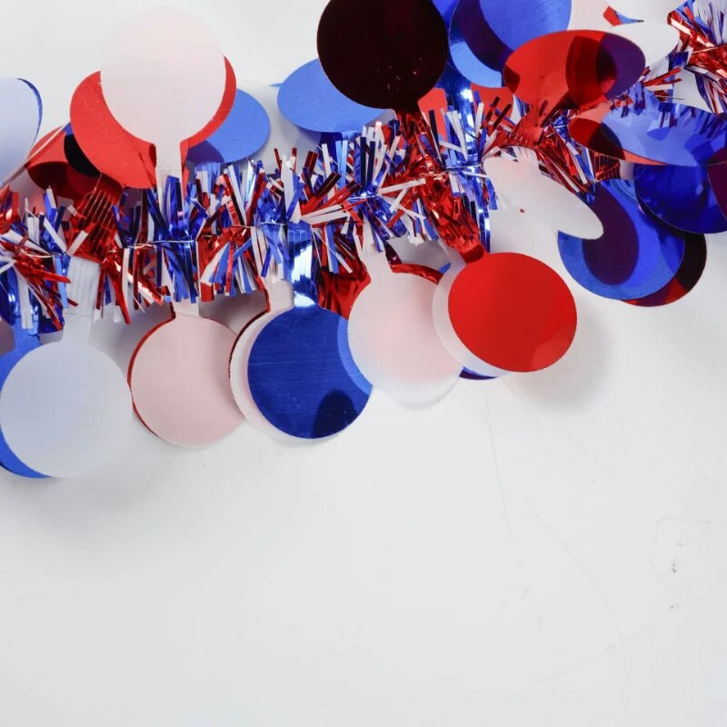 Amerikos nepriklausomybės dienos srovelės 2M gražūs barų papuošimai spalvingi blizgučių girliandos Kalėdų eglutės vestuvių festivalio dekorai