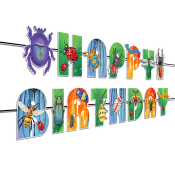 Ανοιξιάτικο έντομο Dragonfly Ζώα κινουμένων σχεδίων Χρόνια πολλά Πανό Κρεμαστά στον τοίχο Κρεμαστά κορδόνια Baby Shower Kids Birthday Party Διακόσμηση