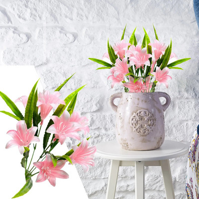 Lelijos gėlės Dirbtinės gėlės vazonuose Vestuvių dekoravimas Sausų gėlių dekoravimas Dirbtinės ramunės gėlės su stiebais