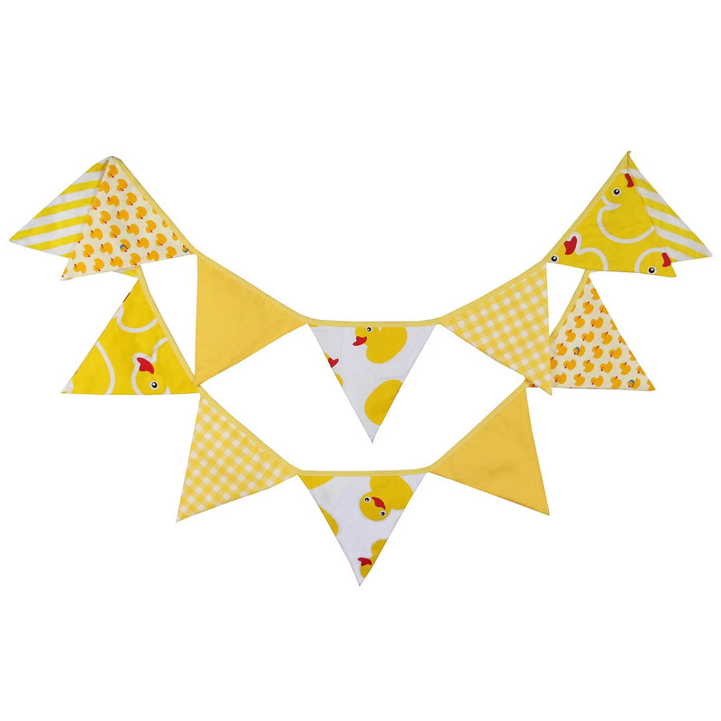 1 vnt. Pirmojo vaikų gimtadienio ančių girliandos nuotraukos fono dekoravimas Stovyklavietės vakarėlio medvilnės vėliava vaikų kambario reklamjuostė