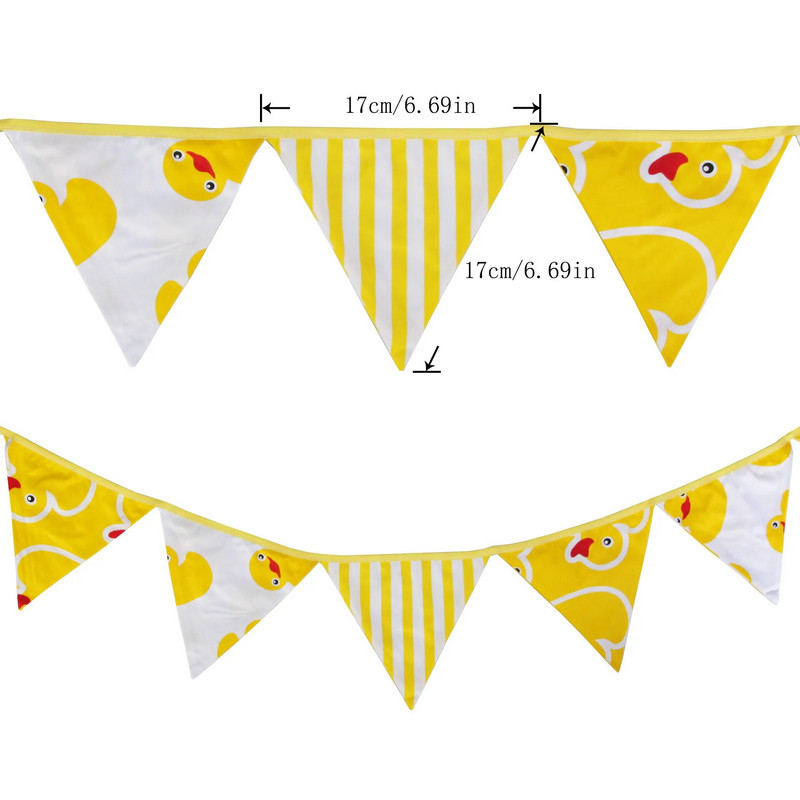 1 vnt. Pirmojo vaikų gimtadienio ančių girliandos nuotraukos fono dekoravimas Stovyklavietės vakarėlio medvilnės vėliava vaikų kambario reklamjuostė