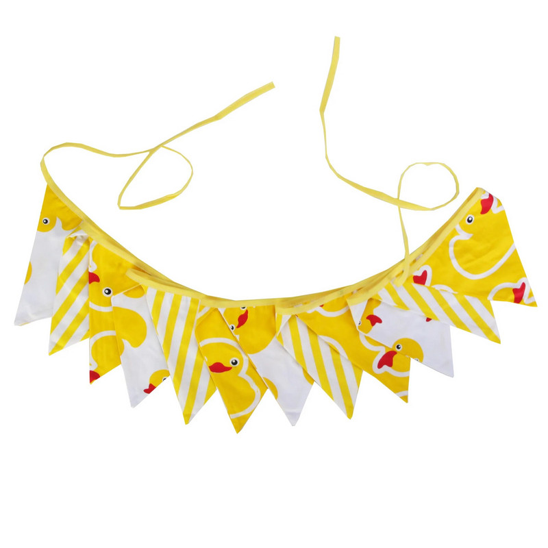 1 vnt. Pirmojo vaikų gimtadienio ančių girliandos nuotraukos fono dekoravimas Stovyklavietės vakarėlio medvilnės vėliava vaikų kambario reklamjuostė