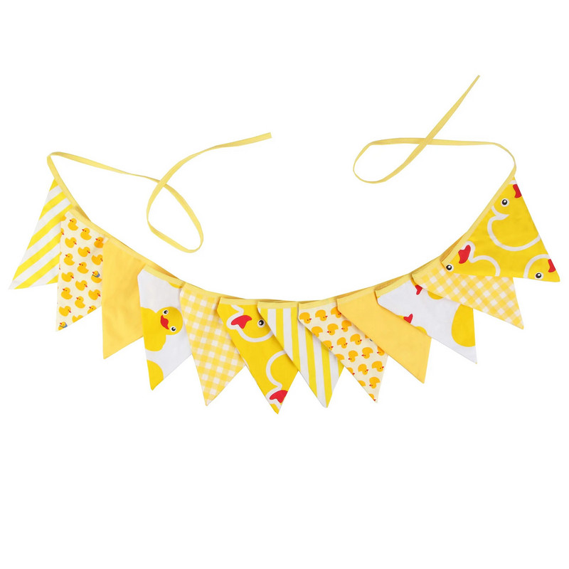 1 vnt. Pirmojo vaikų gimtadienio ančių girliandos nuotraukos fono dekoravimas Stovyklavietės vakarėlio medvilnės vėliava vaikų kambario reklamjuostė