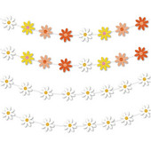 2,5 m Daisy Groovy Boho vakarėlio reklamjuostė Daisy Kabanti sūkuriai Hipių vakarėlio reikmenys Papuošalai Daisy Popieriniai iškarpiniai gimtadienio dekoravimui