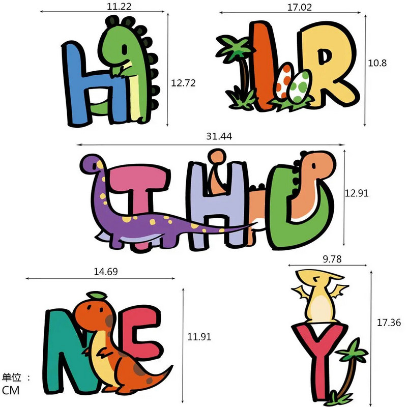 1 készlet boldog születésnapot papír transzparens dinoszaurusz füzér Baba első születésnapi parti dekoráció Sárkány Függő Zászló Egy éves fiú ajándék