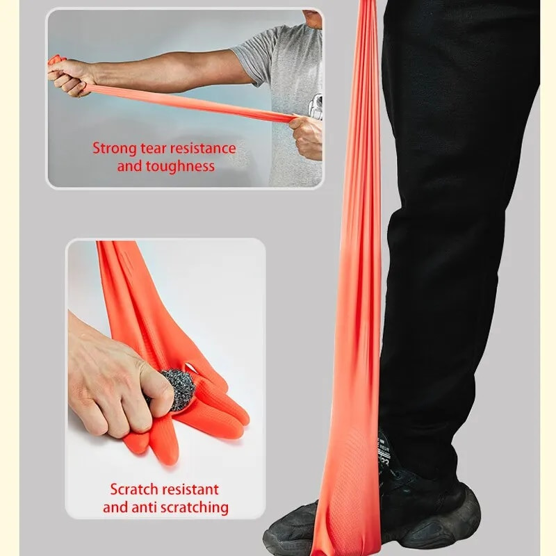 Rukavice za pranje posuđa od lateksa, izuzetno duge, debele, neklizajuće, otporne na habanje, kuhinjske, kućanske poslove, čišćenje automobila, pranje odjeće, gumene rukavice