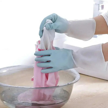 Домакински почистващи ръкавици Домакински кухненски ръкавици за миене на съдове Домашни гумени ръкавици с преливащ цвят с нокти Водоустойчиви